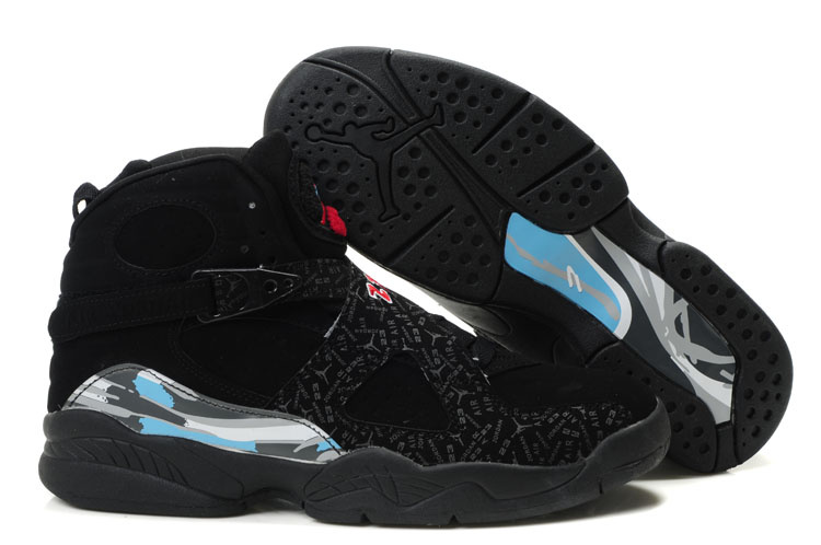 2020 New Jordans 8 Glow Vamp Black Blue