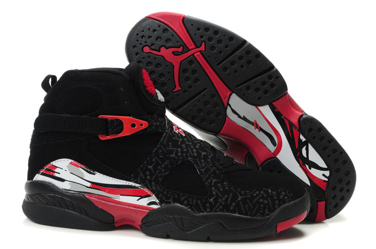 2020 New Jordans 8 Glow Vamp Black/Fire Red/White