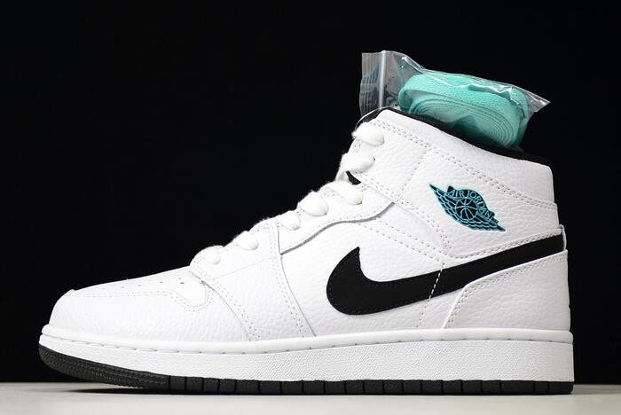 Air Jordan 1 Mid GS Hyper Jade White/Black-Hyper Jade 554725-122