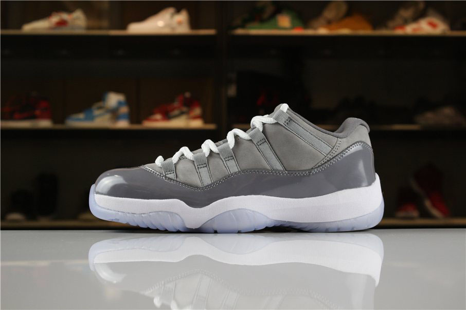 2020 Air Jordan 11 Low Cool Grey Medium Grey/Gunsmoke-White Men's Size For Sale