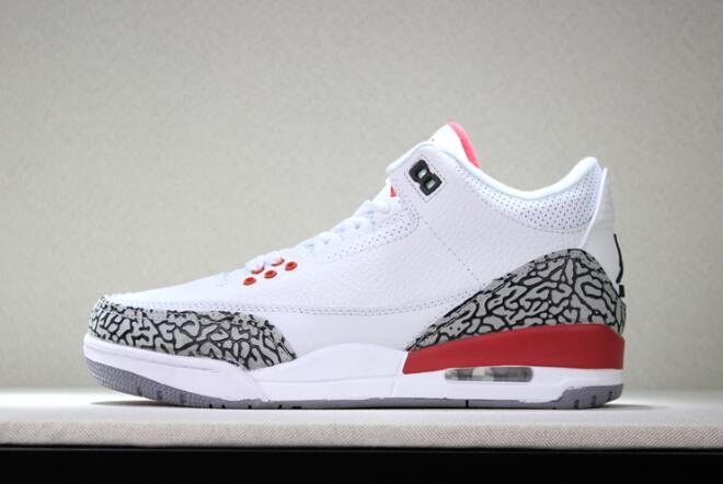 2020 Air Jordan 3 Katrina White/Cement Grey-Black-Fire Red 136064-116