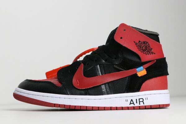 Off-White x Air Jordan 1 Banned Black/University Red-White AA3834-003