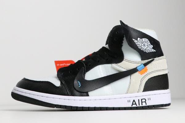 Off-White x Nike Air Jordan 1 Black/White AA3834-102 Free Shipping