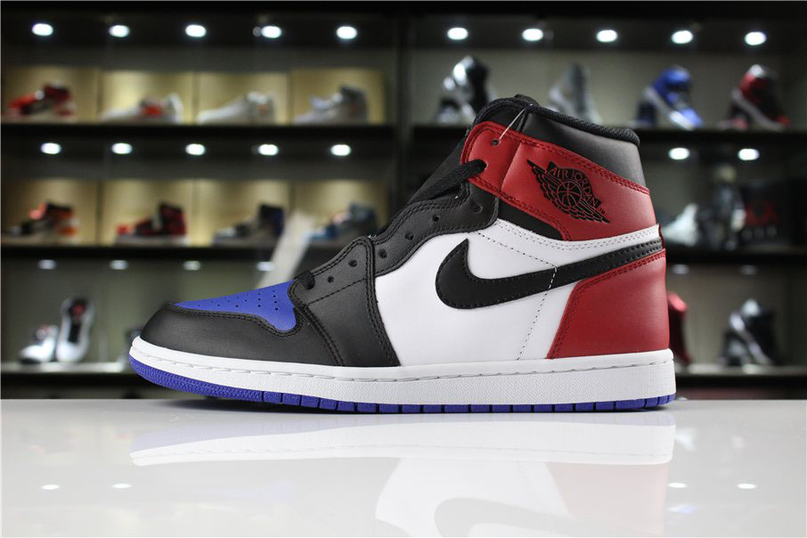 Men's Air Jordan 1 Retro High OG Top 3 Black/Varsity Red-Varsity Royal For Sale