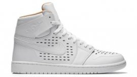 Air Jordan 1 (I) Retro High Perforated White/Vachetta Tan-White 845018-142 Free Shipping