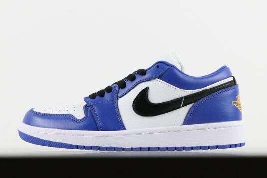 New Air Jordan 1 Low Hyper Royal/White-Orange Peel 553558-401