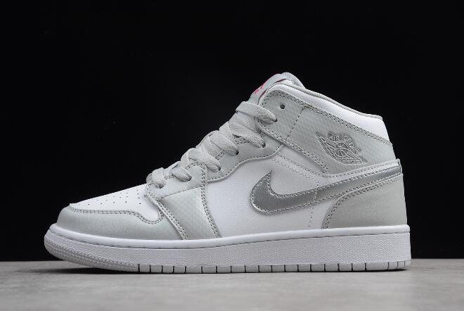 Air Jordan 1 Mid GS Grey Fog/Deadly Pink 555112-012