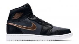 Air Jordan 1 Retro High Black/Metallic Red Bronze-Dark Grey-White 332550-016 Outlet Store