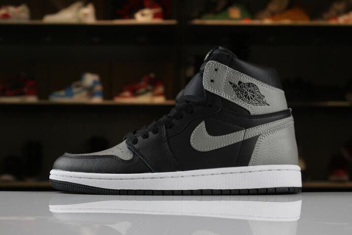 Men's Size Air Jordan 1 Retro High OG Shadow Black/Medium Grey-White 555088-013