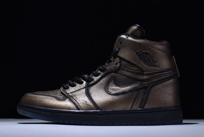 New Air Jordan 1 Retro High OG Wings Metallic Gold/Black AA2887-035