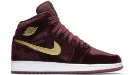 Air Jordan 1 Retro High Premium Heiress Night Maroon/Metallic Gold-White 832596-640 Enjoy