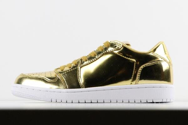 Air Jordan 1 Retro Low No Swoosh OG Pinnacle Metallic Gold For Sale