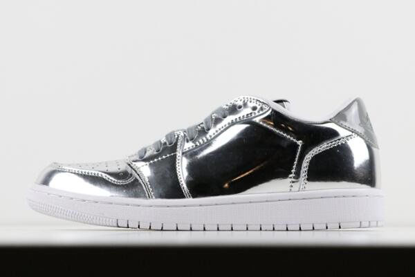Air Jordan 1 Retro Low No Swoosh OG Pinnacle Metallic Silver/White 852549-003
