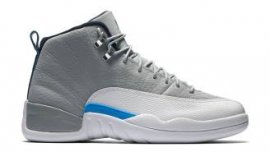 Air Jordan 12 (XII) Retro Wolf Grey/University Blue-White 130690-007 100% Guaranteed