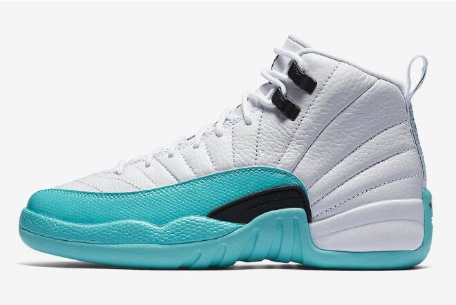 Air Jordan 12 GS Light Aqua White/Light Aqua-Black 510815-100