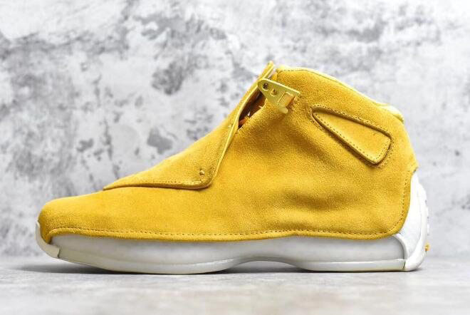 Air Jordan 18 Yellow Suede Yellow Ochre/Sail AA2494-701