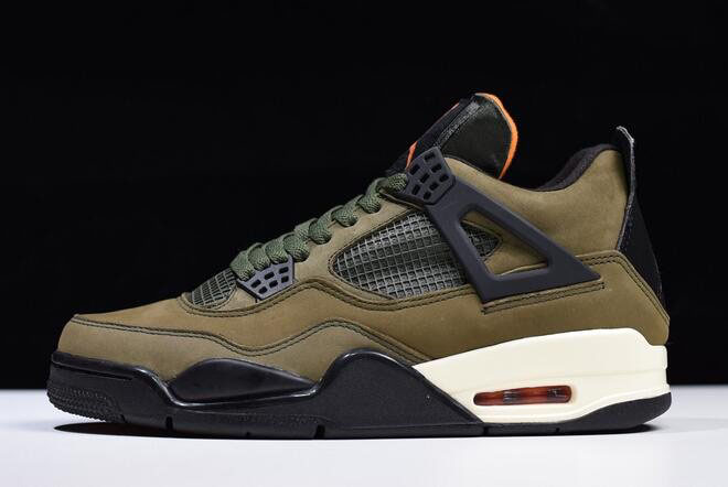 Air Jordan 4 Undefeated Olive Green/Black-Orange For Sale