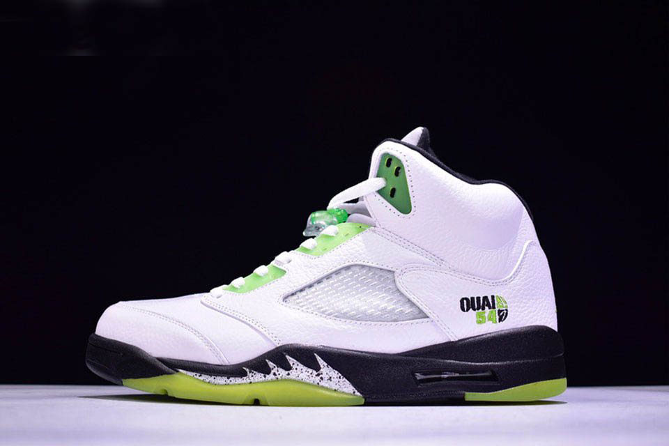 New Air Jordan 5 Retro Quai 54 White/Black-Metallic Silver-Radiant Green 467827-105