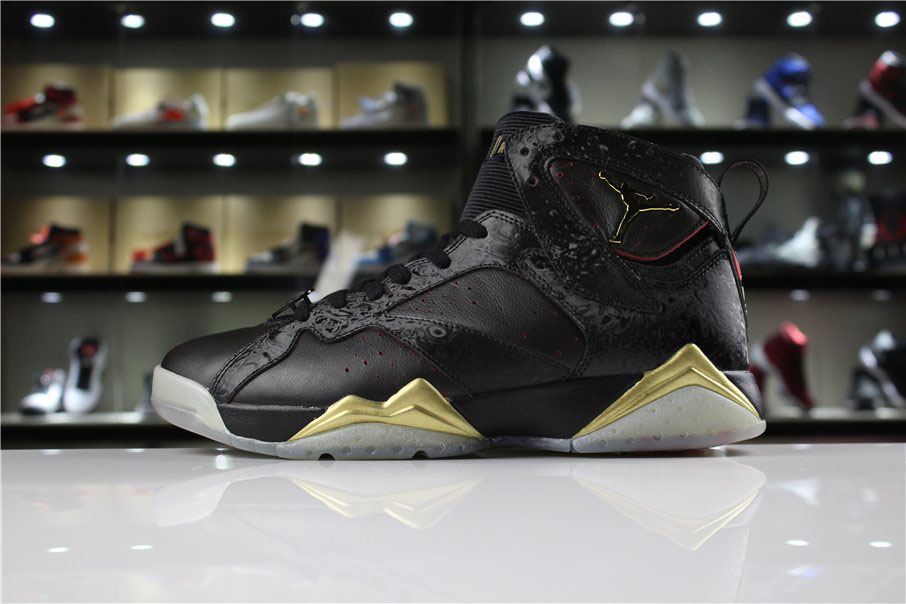 Cheap Mens Air Jordan 7 Doernbecher Black Gold For Sale