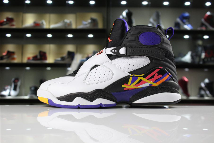 New Air Jordan 8 Retro Three-Peat White/Infrared 23-Black-Bright Concord 305381-142