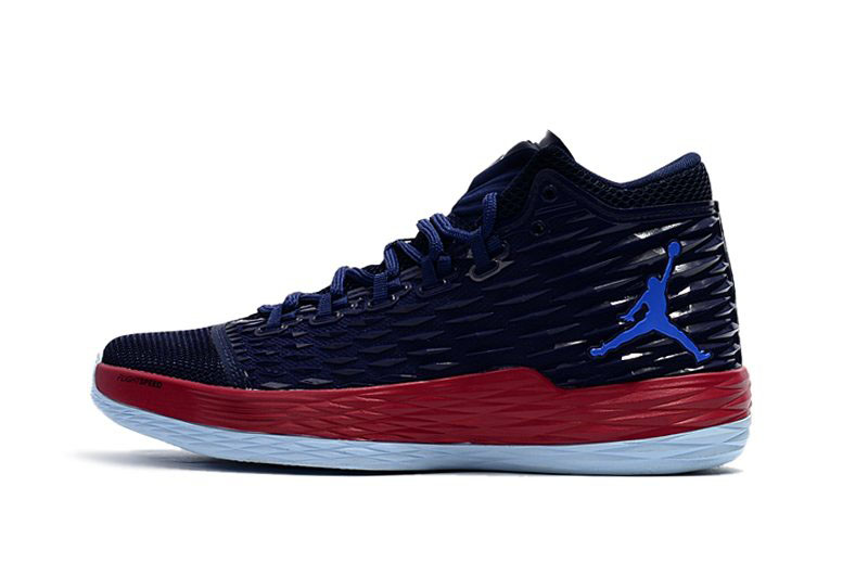 Carmelo Anthony's Jordan Melo M13 Knicks Midnight Navy/Gym Red-Blue For Sale