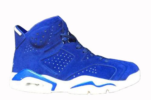 Cheap Air Jordan 6 Blue Suede-158 Online