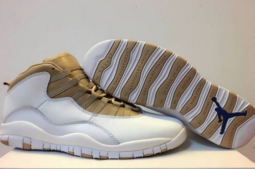 Cheap Air Jordan X (10) White Gold-035 For Sale