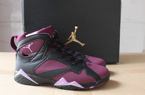 Cheap Jordan VII(7) Black Purple pink Women-041 For Sale