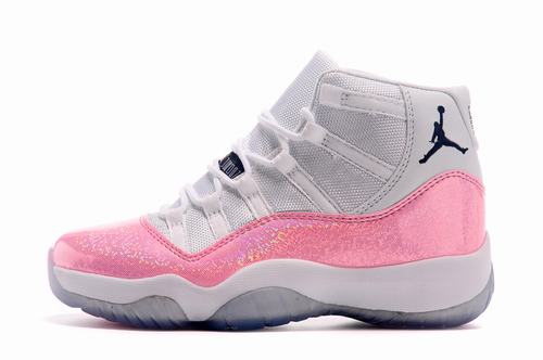 Cheap Jordan XI(11) White Pink Women-033 For Sale