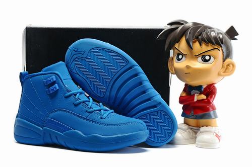 Cheap Jordan XII(12) Blue Suede Kids-016 From China For Sale
