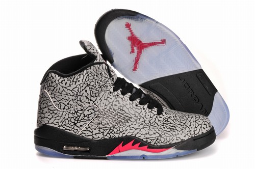Cheap Retro Air Jordan V(5) Grey/Black/Red-109 Online