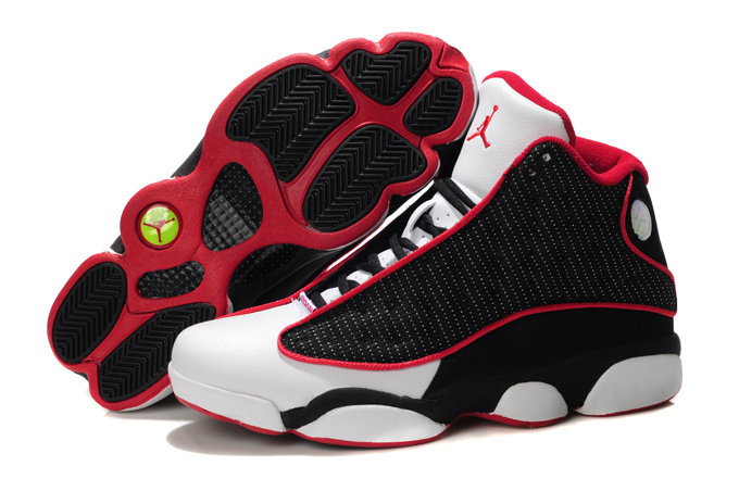 Hot Sale Air Jordan 13 Men's Shoes Sports Black/White/Red