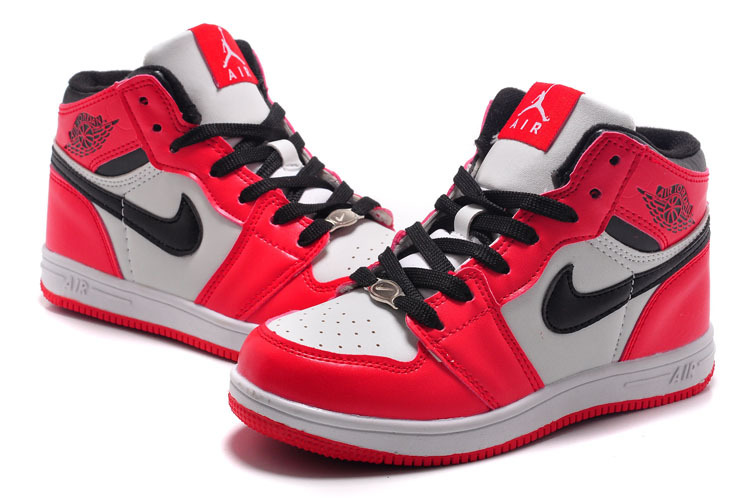 Cheap Wholesale Sneakers Air Jordan 1 Kids White/Red/Black