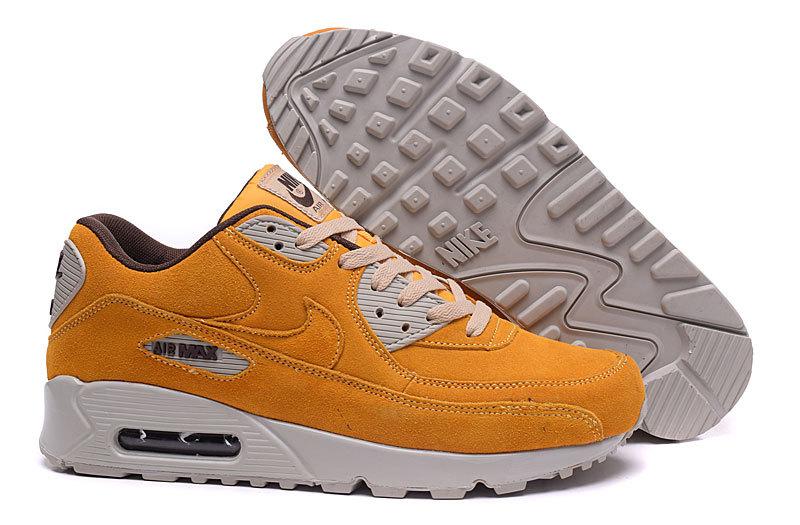 Wholesale Cheap Nike Air Max 90 Shoes Suede Yellow/White