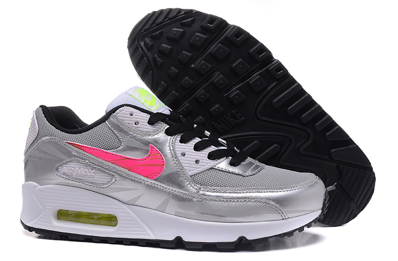 Cheap Nike Air Max 90 Shoes Silver/Black/Pink