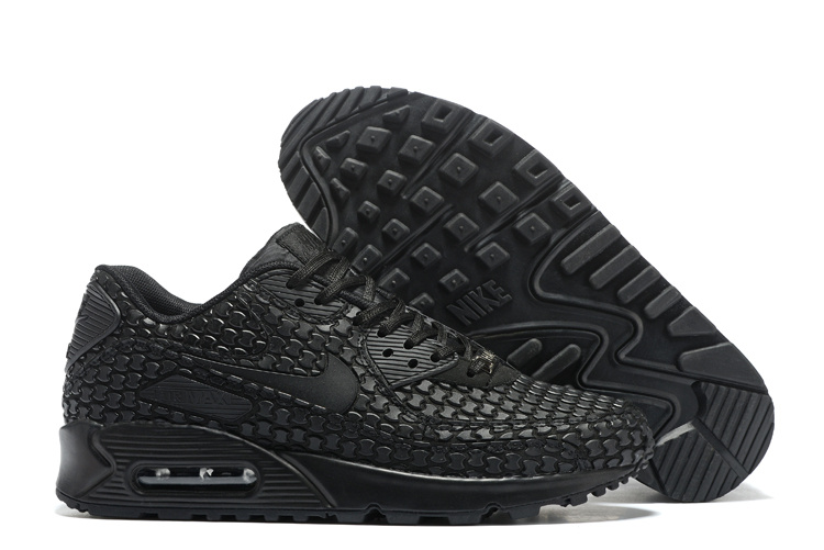 Wholesale Nike Air Max 90 Shoes KPU Men All Black