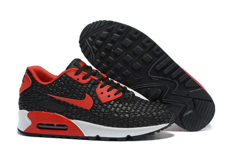 Wholesale Nike Air Max 90 Shoes KPU Men Black/Red