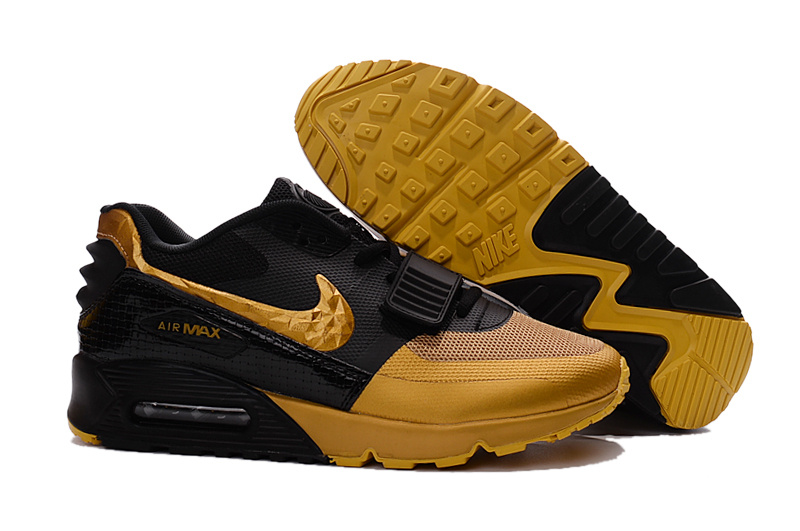 Cheapest Nike Air Max 90 West Shoes Men Black/Golden