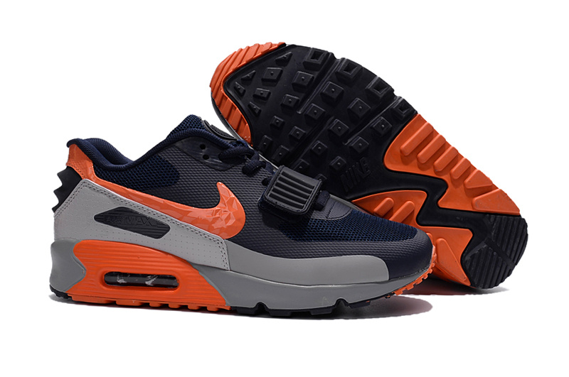 Cheapest Nike Air Max 90 West Shoes Men Dark Blue/Grey/Orange