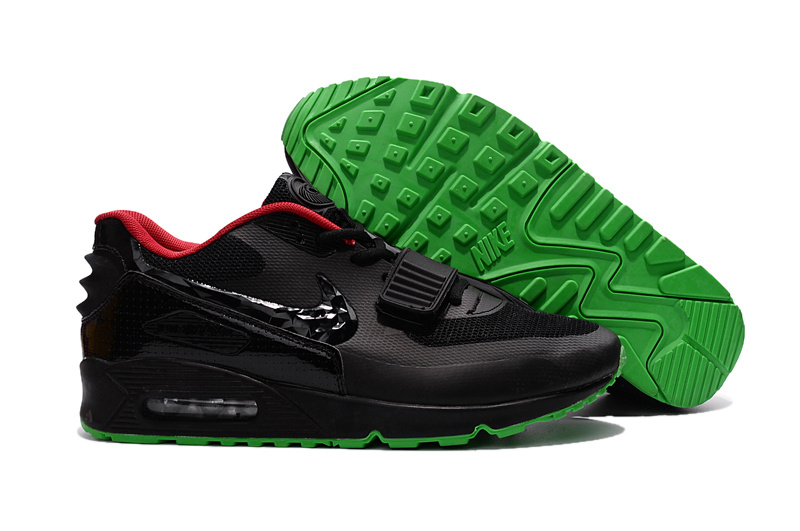 Wholesale Replica Nike Air Max 90 West Men Black/Green/Red