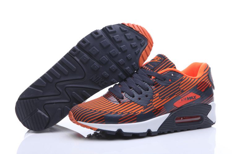 Cheap Nike Air Max 90 Stripes Dark Blue/Orange