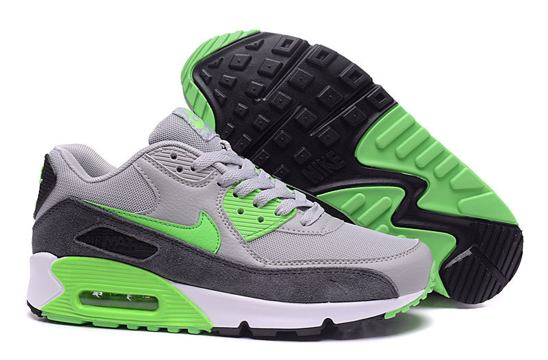 Cheap Wholesale Nike Air Max 90 Grey/White/Green