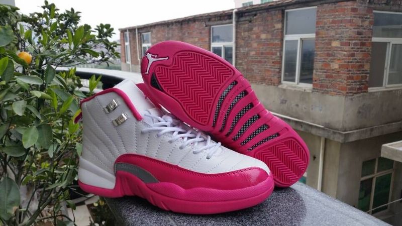 Newest Air Jordan 12 Shoes Retro Women Pink/White