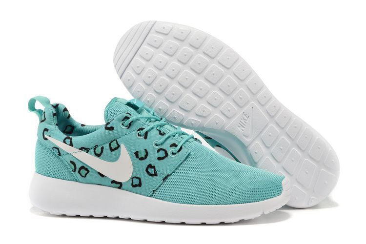 Cheap Nike Roshe Run Print Shoes Men Acid Blue