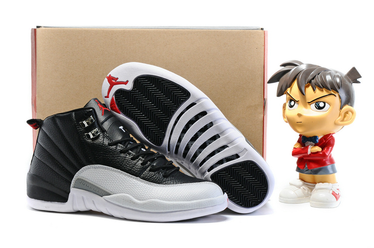 Cheap Wholesale Air Jordan 12 Retro Men Black/White/Grey