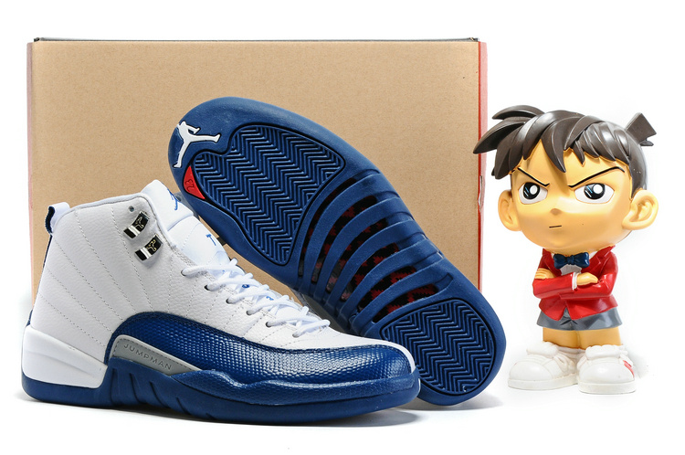 Cheap Wholesale Air Jordan 12 Retro Men White/Blue