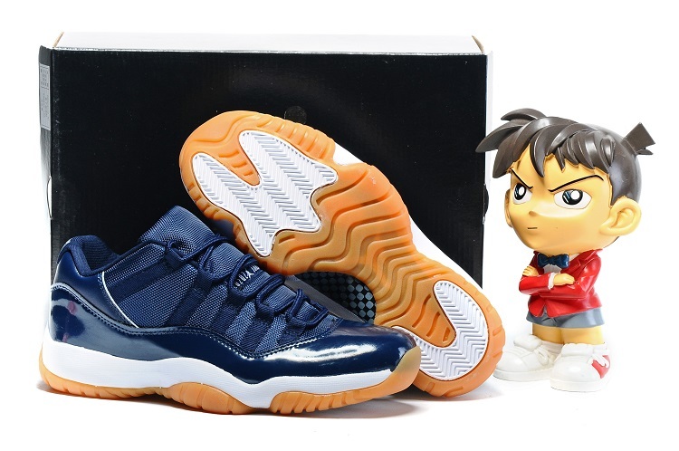 Wholesale Cheap Air Jordan 11 Retro Low Midnight Blue/White/Oran