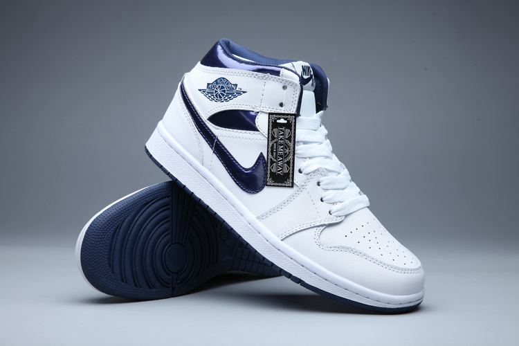 Cheap Air Jordan 1 Retro Men White/Midnight Blue