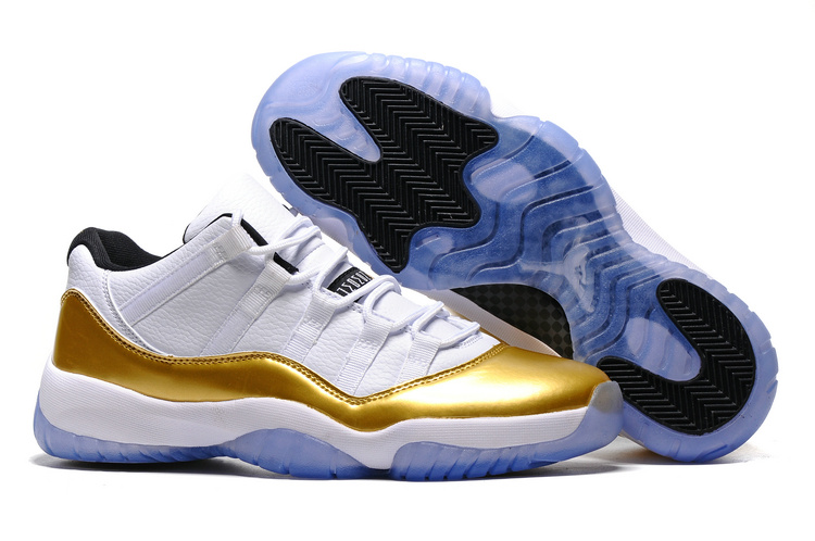 Wholesale Cheap Air Jordan 11 Shoes Women White/Golden