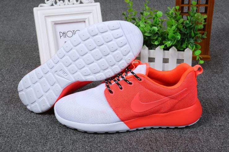 Cheap Wholesale Nike Roshe Run Shoes Women White/Orange